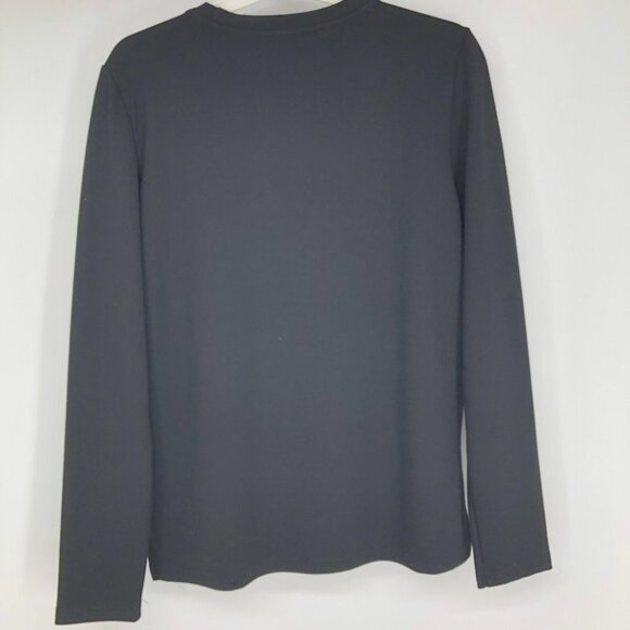 BNWT Frank Lyman Design Black/Gold Sequined Coffee/Wine Long Sleeve T-shirt S - Picture 5 of 15